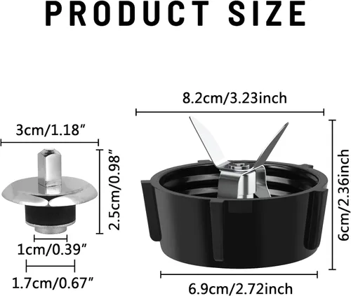Vista 2 de Para Oster Blender Piezas de Repuesto Blender Blender, Acoplamiento Stud Slinger Pin con Tapa Base Tarro y 2 Juntas de Junta de Junta Tórica de Goma