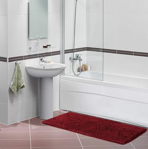 Vista 2 de AOACreations Alfombra de baño de chenilla, lanudo y peludo, tapete de baño extralargo, 20 x 59 pulgadas, felpa suave y lujosa, pelo alto