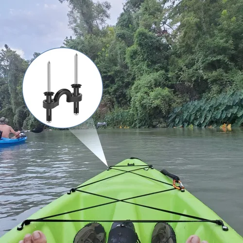 Vista 7 de HLOGREE Paquete de 2/4 asas para kayak, mango de transporte de kayak con remaches, asas de repuesto para kayak, asas de kayak