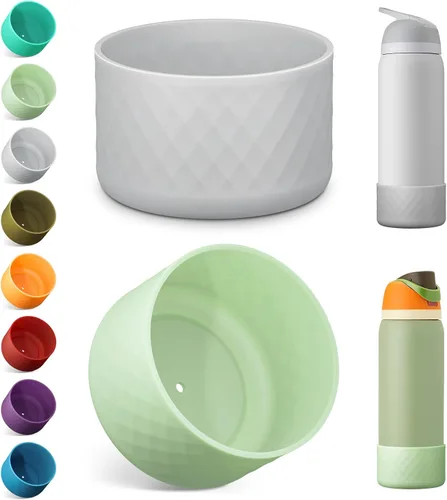 Vista 8 de Airboat 2 botas de silicona para botella de agua Owala de 24 onzas, funda protectora antideslizante para botellas de acero inoxidable, aptas