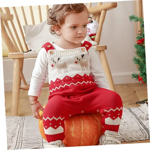 Vista 7 de 1 suéter de Navidad para niños, overol para niña, suéter recién nacido, suéter de bebé, mameluco de Navidad
