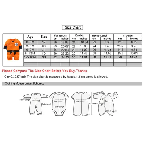 Vista 7 de Mameluco de algodón para recién nacido para cosplay ropa de una pieza para niño Naranja