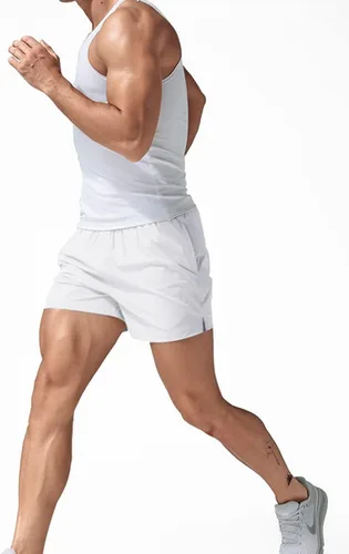 Vista 2 de Pantalones cortos de correr para hombre de 5 pulgadas, ligeros, de secado rápido, con parte trasera de malla transpirable