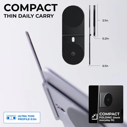 Vista 4 de Rolling Square Edge Pro Core - Soporte magnético para teléfono con base para computadoras y tabletas Placa de metal adhesiva segura o modo