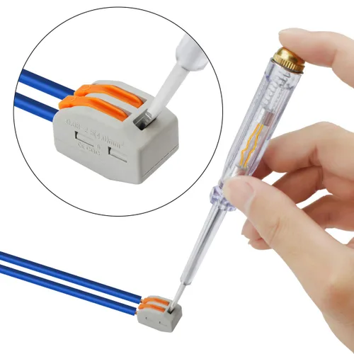 Vista 4 de 50 conectores de palanca, tuercas de combinación de 2 conductores, conectores de cable compactos, terminal de conexión rápida 28-12 AWG adecuado