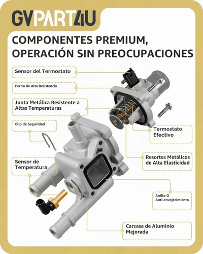 Vista 4 de Conjunto de carcasa de termostato apto para Chevy 2011-2020, OEM