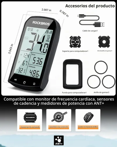 Vista 3 de ROCKBROS Sensor de cadencia de velocidad de computadora de bicicleta