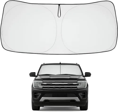 Vista 205 de Proadsy Parasol para parabrisas Rivian R1S 2022-2025 2026 de 4 capas plegable, protector de parasol frontal que bloquea los rayos UV, mantiene