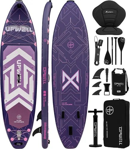 Vista 9 de UPWELL 11'6"×35" Extra Wide Inflatable Paddle Board, Stand Up Paddle Board for Youth & Adults, Stable Design, Premium SUP Accessories, 120L