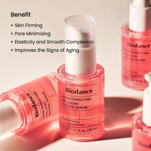 Vista 3 de BIODANCE Collagen Plumper Duo: suero de péptido de colágeno perfeccionador de poros e hidratante facial, juego coreano de cuidado de la piel