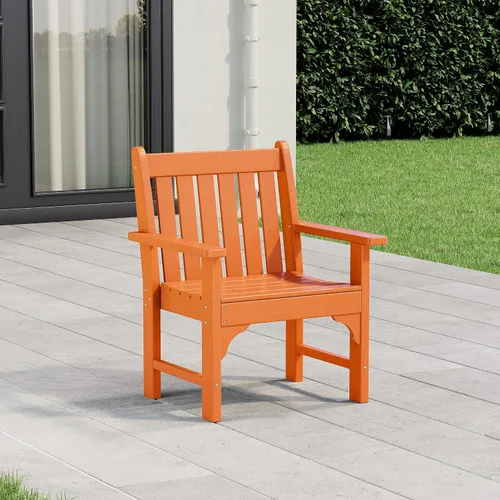 Vista 17 de WestinTrends Malibu Outdoor Patio HDPE Adirondack Silla de comedor para patio, color negro