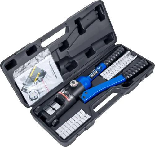 Vista 10 de AMZCNC herramienta de crimpado de terminales de cable de batería de alambre hidráulico azul de 16 toneladas con troqueles estándar de cable EE. UU.
