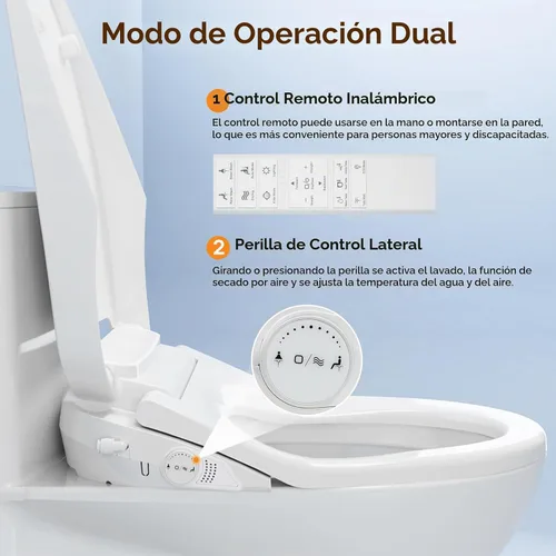 Vista 5 de Asiento de inodoro eléctrico alargado del bidé, secador de agua