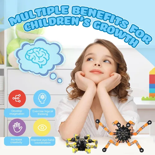 Vista 3 de Paquete de 120 juguetes giratorios transformables para niños y adultos, divertidos juguetes sensoriales para aliviar el estrés para niñas y niños