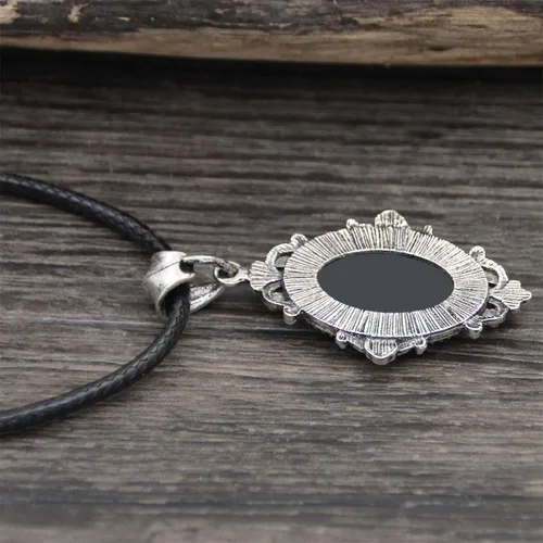 Vista 4 de Conjunto de collar de camafeo chapado en plata antigua, conjunto de joyas para mujer