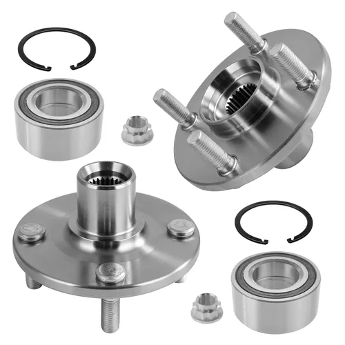 Vista 9 de Detroit Axle - Cojinete de rueda delantera y cojinete de rueda trasera para Honda Civic 1992-2000, Civic Del Sol 1993-1997, 4 lengüetas no ABS 1992