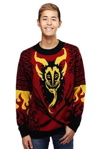 Vista 4 de Suéter navideño feo de Krampus para hombre Multicolor