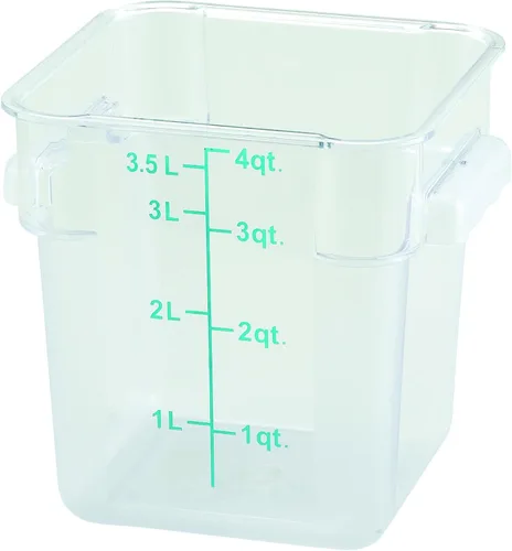 Vista 22 de Winco Contenedor de plástico cuadrado blanco de 22 cuartos