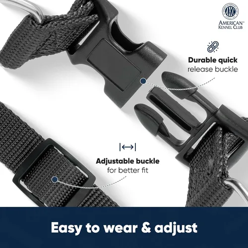 Vista 3 de AKC Step-in - Arnés para perro, chaleco ajustable de color sólido con anillos en D dobles, ajuste cómodo sin tirones para perros pequeños, medianos