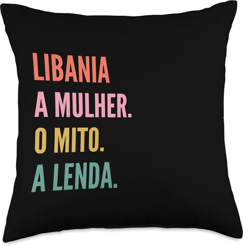 Vista 4 de Funny Portuguese First Name Design - Libania Throw Pillow
