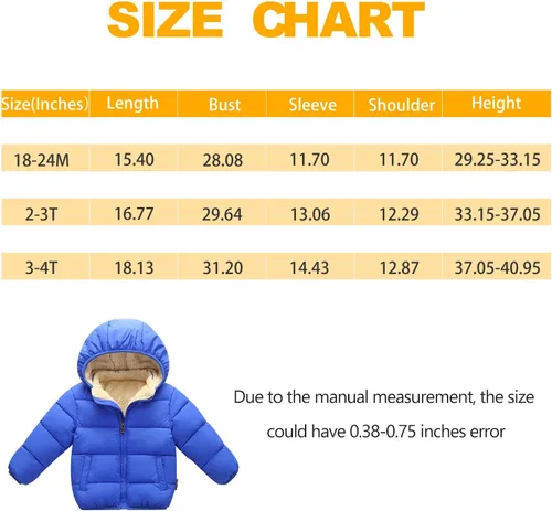 Vista 6 de XMWEALTHY Chaqueta de plumón con capucha para bebés y niñas, abrigo de invierno cálido con forro polar