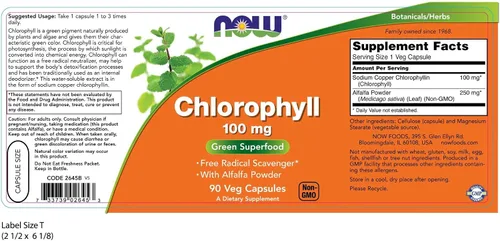 Vista 2 de Cápsulas de clorofila (90 unidades de 100 mg), de Now Foods, Paquete de 2, 2, 2