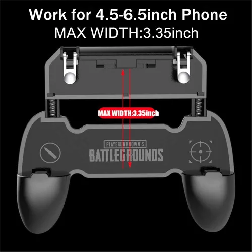 Vista 6 de COOBILE Controlador de juego móvil para PUBG Mobile Controller L1R1 Mobile Game Trigger Joystick Gamepad para teléfono iOS y Android de 4 a 6.5