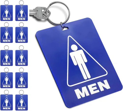 Vista 6 de Lucky Line - Etiqueta para llave de baño para hombre, plástico con llavero dividido para restaurante, oficina, gasolinera, 1 paquete (53101) grande