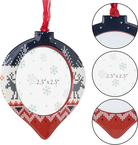 Vista 6 de GUOER Juego de 3 piezas de adornos de marcos de fotos de copo de nieve para árbol de Navidad, regalo conmemorativo navideño, decoración del hogar