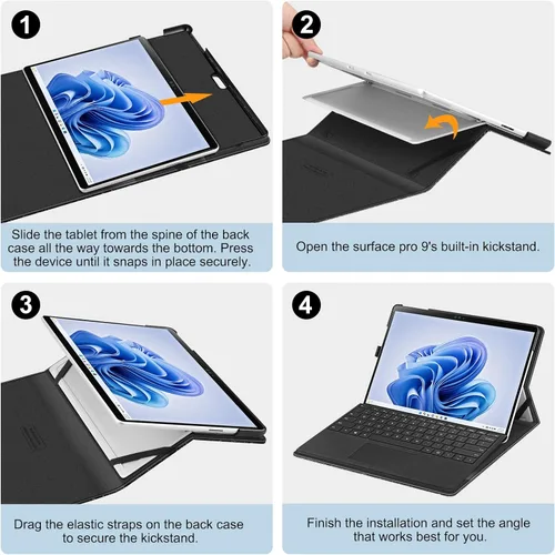Vista 9 de Fintie Funda para Microsoft Surface Pro 11/10/9 de 13 pulgadas - Cubierta tipo cartera de negocio con múltiples ángulos de visualización
