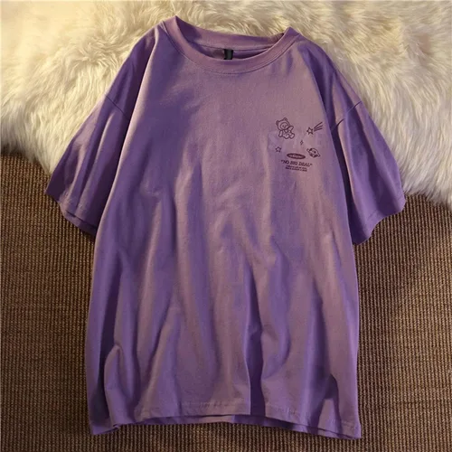 Vista 2 de Camiseta gótica Y2K Harajuku para mujer, ropa de anime de algodón