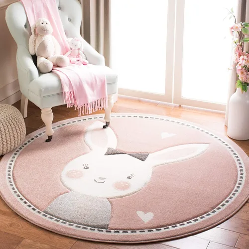 Vista 11 de SAFAVIEH Carousel Kids Collection - Alfombra decorativa de 2 x 3 pies, diseño de conejo, color gris y marfil, no desprende pelusa y de fácil