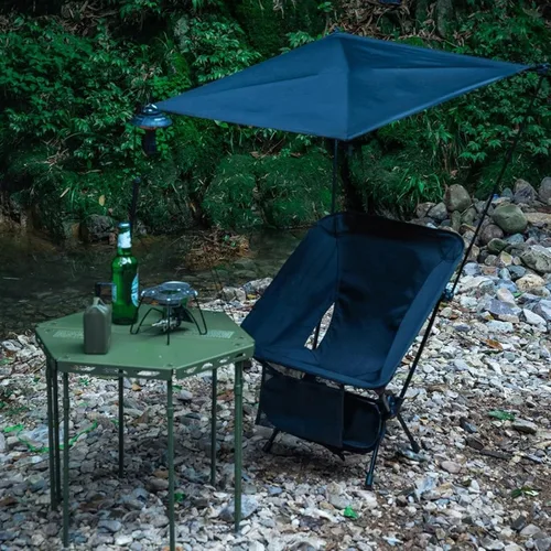 Vista 8 de Silla de camping plegada, silla portátil, sombrillas compactas, refugios para el sol, silla para camping, playa, pesca