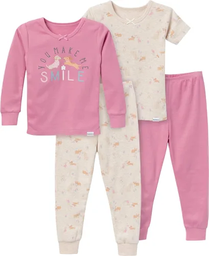 Vista 18 de Conjunto de pijama de 4 piezas con diseño de dinosaurio ajustado para niños Bailarinas
