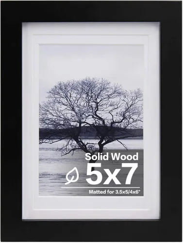 Vista 103 de Egofine - Portarretratos de 4 x 6 pulgadas, de madera maciza con plexiglás, para fotos de 3.5 x 5 con paspartú o de 4 x 6 sin paspartú, para colocar