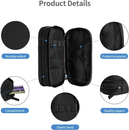 Vista 3 de Caja de lápices personalizada con foto, texto/nombre, estuche personalizado para niños y niñas, bolsa de almacenamiento de lona de gran capacidad