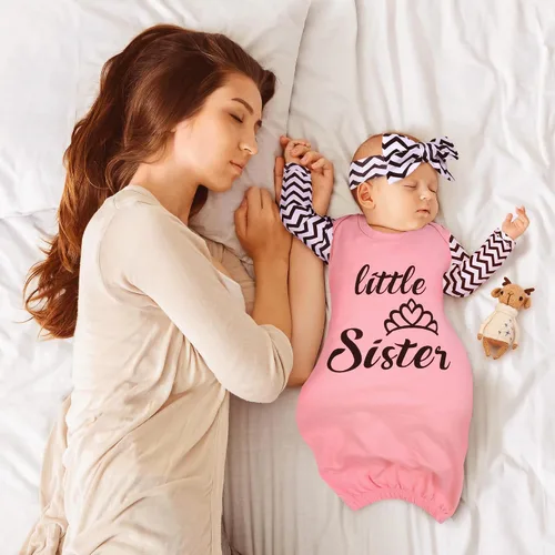 Vista 6 de Vestido de bebé recién nacido de 0 a 6 meses, vestido de dormir súper suave para recién nacido, camisón de manga larga para bebé, traje esencial