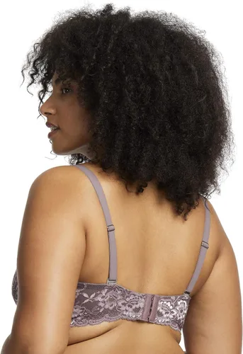 Vista 2 de Montelle Bralette de encaje floral elástico de tamaño copa sin varillas para mujer