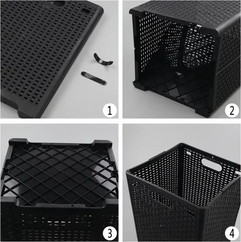 Vista 3 de Cesta de lavandería plegable de plástico de 42 litros, cesta de lavandería de plástico para toallas y ropa húmeda, 2 paquetes