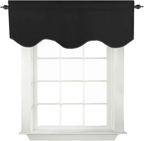 Vista 25 de Turquoize - Cenefa opaca para ventanas de cocina/baño/sala de estar/dormitorio con aislamiento térmico, cenefa festoneada con bolsillo para Aqua