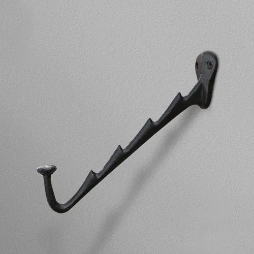Vista 4 de Estante de secado de hierro fundido resistente para montaje en pared, estilo vintage, ahorro de espacio, para sala de estar, balcón, baño, cuarto