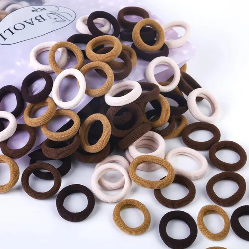 Vista 10 de 200 PCS Bandas Negras para Cabello de Bebé – Mini Ligas Sin Costuras para Cabello de Niños Pequeños – Suaves Sujetadores de Cola de Caballo