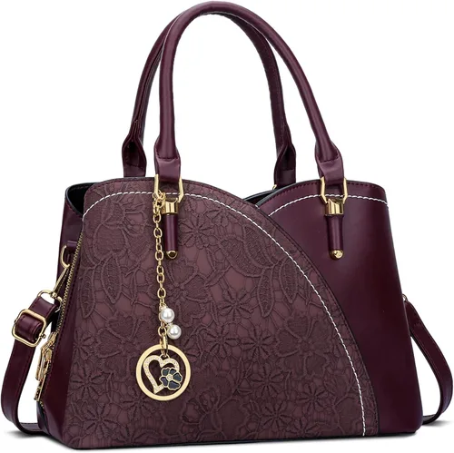 Vista 15 de KKXIU Monederos y bolsos de mano con triple compartimento para mujer, bolso de mano con asa superior