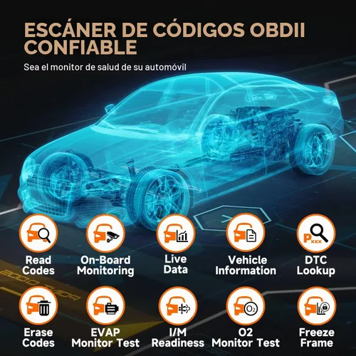 Vista 6 de Escáner FOXWELL 2026 NT726 OBD2 escáner para todo el sistema, herramienta de escaneo de más de 12 restablecimientos de servicio, herramienta