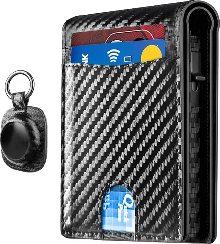 Vista 8 de QLD 2026 - Cartera para hombre con bloqueo RFID, delgada y minimalista Negro