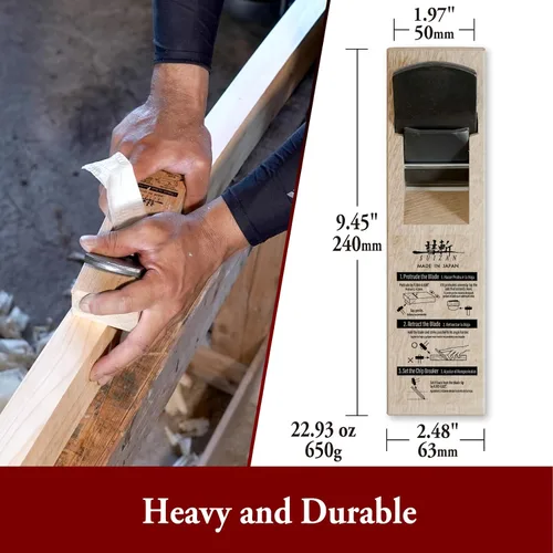Vista 6 de SUIZAN Kanna - Cepilladora de madera japonesa de 2 pulgadas, herramientas profesionales para trabajar la madera