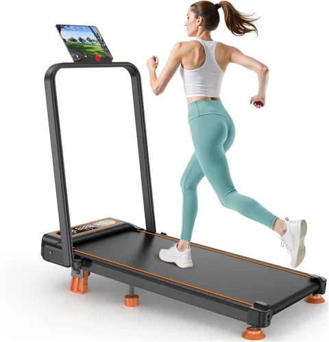 Vista 10 de Walking Pad Treadmill with 12% Incline & Adjustable Height, 4 in 1 Walking Pad with Handle Bar, 3.5HP Foldable Under Desk Treadmill, Portable