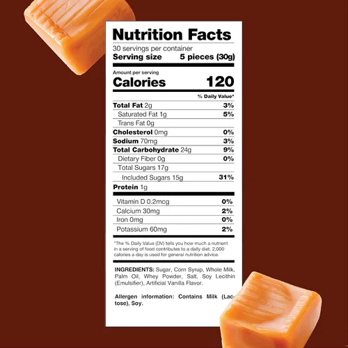 Vista 2 de Caramelos de Caramelo en Cubos - Paquete a Granel de 2 Libras (Aproximadamente 150 Piezas) - Envueltos Individualmente Cubitos de caramelo, sabor