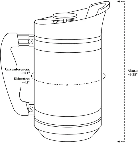 Vista 6 de BruTrek de Planetary Design BaseCamp French Press 32 onzas líquidas - Obsidiana