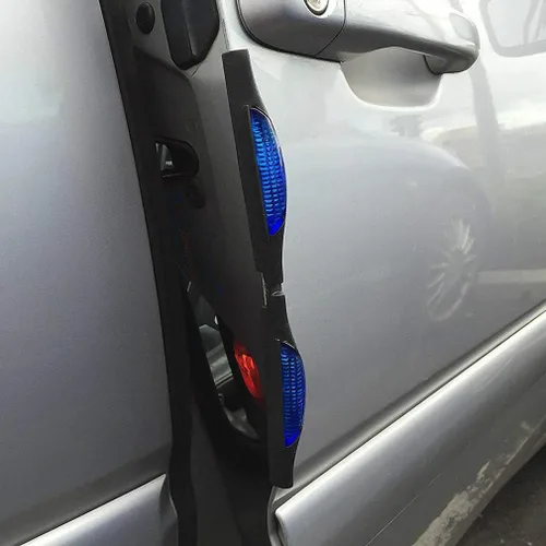 Vista 3 de 4 tiras anticolisión para puerta de automóvil con fluorescente, tira protectora universal autoadhesiva para espejo retrovisor, protectores